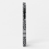 Trendy Silver Leopard Pattern en Monogram Case-Mate iPhone Case (Achterkant/links)