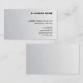 Trendy Silver Look Clean Chique Design Luxe Plain Visitekaartje (Voorkant / Achterkant)