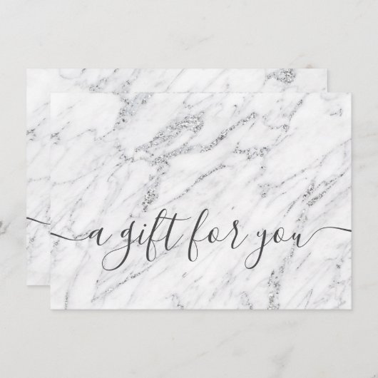 Trendy Silver Marble Eegant gift (Voorkant / Achterkant)