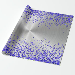 Trendy Silver Metallic Paars Glitter Cadeaupapier