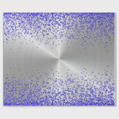 Trendy Silver Metallic Paarse Glitter Cadeaupapier (Vlak)