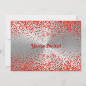 Trendy Silver Metallic Red Glitter Birthday Kaart (Voorkant)
