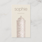 Trendy Silver Sequin Hair Stylist Spray Can Salon Visitekaartje (Voorkant)