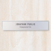 Trendy Silver Sjabloon Modern Professional Elegant Deurbordje (Voorkant)