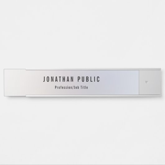 Trendy Silver Sjabloon Modern Professional Elegant Deurbordje (Voorkant)