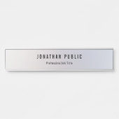 Trendy Silver Sjabloon Modern Professional Elegant Deurbordje (Voorkant)