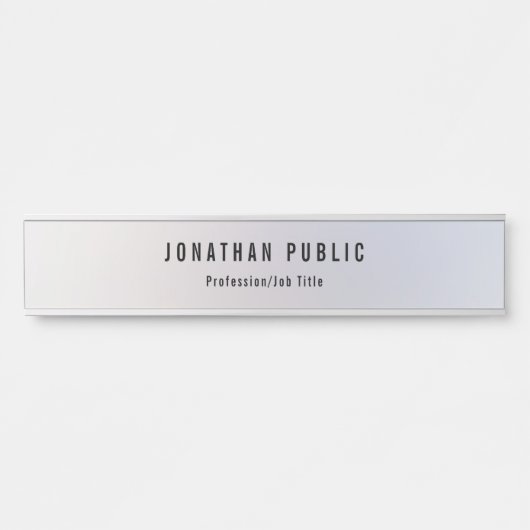 Trendy Silver Sjabloon Modern Professional Elegant Deurbordje (Voorkant)