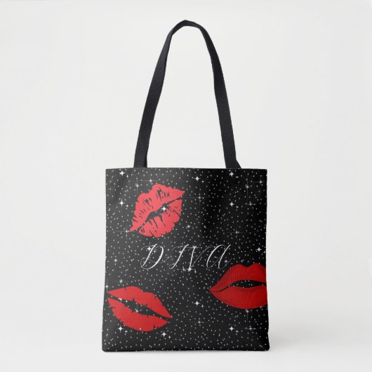 Trendy Silver Stars Diva Tote Bag (Voorkant)
