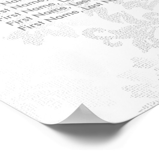 Trendy Silver-Stippen op White Damask-Seating Char Poster (Hoek)