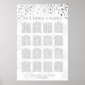 Trendy Silver-Stippen op White Damask-Seating Char Poster (Voorkant)