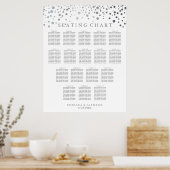Trendy Silver-Stippen - Zitkroon (17 tabellen) Poster (Keuken)