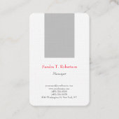 Trendy simpele minimalistische zilvergrijs wit visitekaartje (Voorkant)