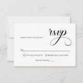 Trendy Simple Calligraphy Overlay Photo Wedding RSVP Kaartje (Voorkant)