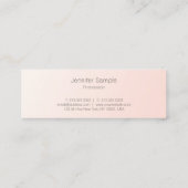 Trendy Simple Design Elegant Blush Pink Template Mini Visitekaartje (Achterkant)