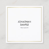 Trendy Simple Design Stylish Gold Professional Vierkante Visitekaartje (Voorkant)