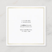 Trendy Simple Design Stylish Gold Professional Vierkante Visitekaartje (Achterkant)