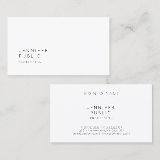 Trendy Simple Elegant Design Professional-Sjabloon Visitekaartje (Voorkant / Achterkant)