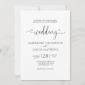 Trendy Simple Elegant Script Photo Wedding Kaart (Achterkant)