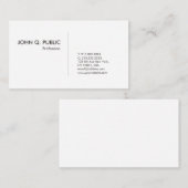 Trendy Simple Graphic Design Elegant Plain White Visitekaartje (Voorkant / Achterkant)