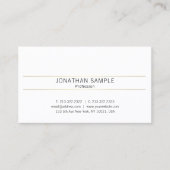 Trendy Simple Graphic Design Gold White Plain Visitekaartje (Voorkant)