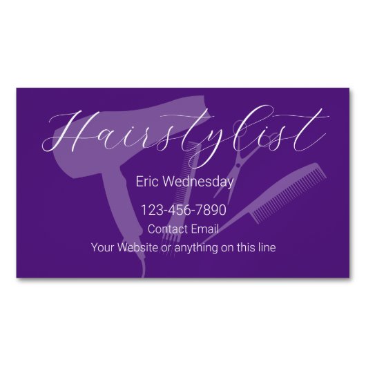 Trendy Simple Haarstylist Theme Magnetisch Visitekaartje (Voorkant)