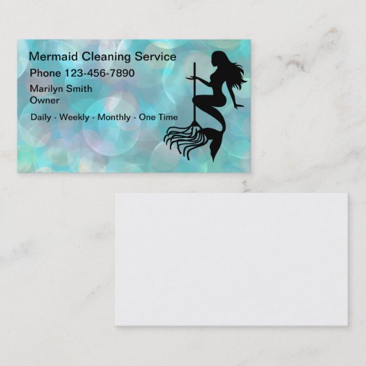 Trendy Simple Maid Cleaning Service Visitekaartje (Voorkant / Achterkant)