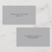 Trendy Simple Minimalist Silver Grey Professional Visitekaartje (Voorkant / Achterkant)
