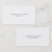 Trendy Simple Minimalist White Professional Visitekaartje (Voorkant / Achterkant)