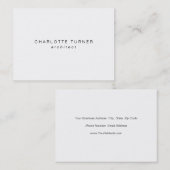 Trendy Simple Minimalist White Professional Visitekaartje (Voorkant / Achterkant)
