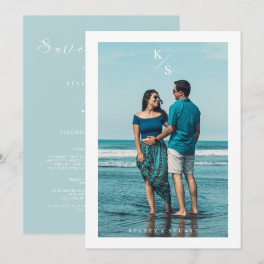Trendy Simple Modern Custom Photo Couple Wedding (Voorkant / Achterkant)