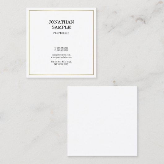 Trendy Simple Modern Design Sophisticated Plain Vierkante Visitekaartje (Voorkant / Achterkant)