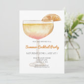 Trendy Simple Modern Summer Cocktail Party Kaart (Staand voorkant)