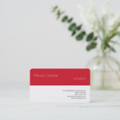 Trendy Simple Plain Creative Modern Red White Visitekaartje (Staand voorkant)