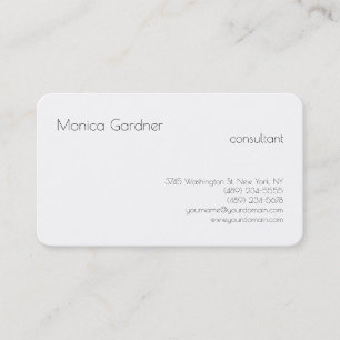 Trendy Simple Plain Creative Modern White Visitekaartje