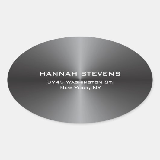 Trendy Simple Plain Grey Elegant Modern Ovale Sticker (Voorkant)