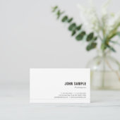 Trendy Simple Professional Creative Elegant White Visitekaartje (Staand voorkant)