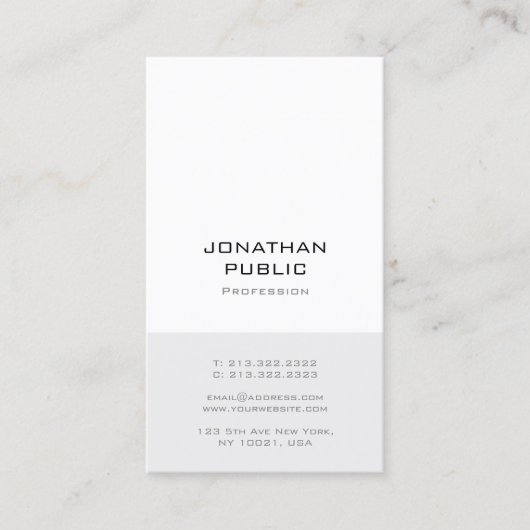 Trendy Simple Sjabloon Elegant Modern Professional Visitekaartje (Voorkant)