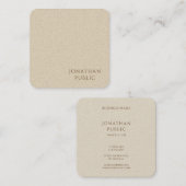 Trendy Simple Sjabloon Minimalist Modern Beige Vierkante Visitekaartje (Voorkant / Achterkant)