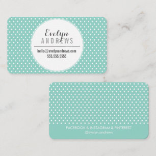TRENDY SIMPLE SPOT mini polka dot schattige munt w Visitekaartje