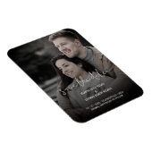 Trendy Simple Typography Photo Wedding Couple Magneet (Rechterzijde)