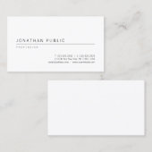 Trendy Simple White Elegant Sjabloon Modern top Visitekaartje (Voorkant / Achterkant)