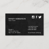 Trendy Simple (zwart) Visitekaartje (Achterkant)