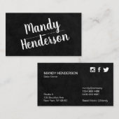 Trendy Simple (zwart) Visitekaartje (Voorkant / Achterkant)