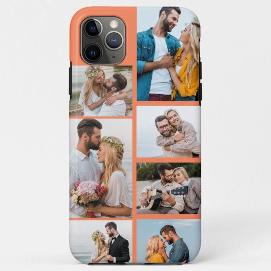 Trendy Sinaasappel 7 Fotocollage Case-Mate iPhone Case (Achterkant)