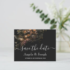 trendy sinaasappel Bloemen Save the Date Ann Ann Aankondigingskaart
