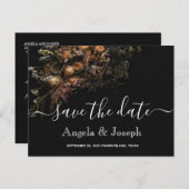 trendy sinaasappel Bloemen Save the Date Ann Ann Aankondigingskaart (Voorkant / Achterkant)