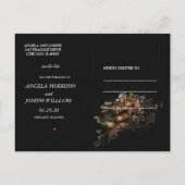 trendy sinaasappel Bloemen Save the Date Ann Ann Aankondigingskaart (Achterkant)