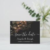 trendy sinaasappel Bloemen Save the Date Ann Ann Aankondigingskaart (Staand voorkant)