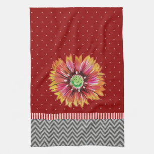 Trendy Sinaasappel donkerdonker keukenhanddoek