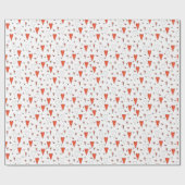 Trendy Sinaasappel en zwart Schattige hartpatroon Cadeaupapier (Vlak)